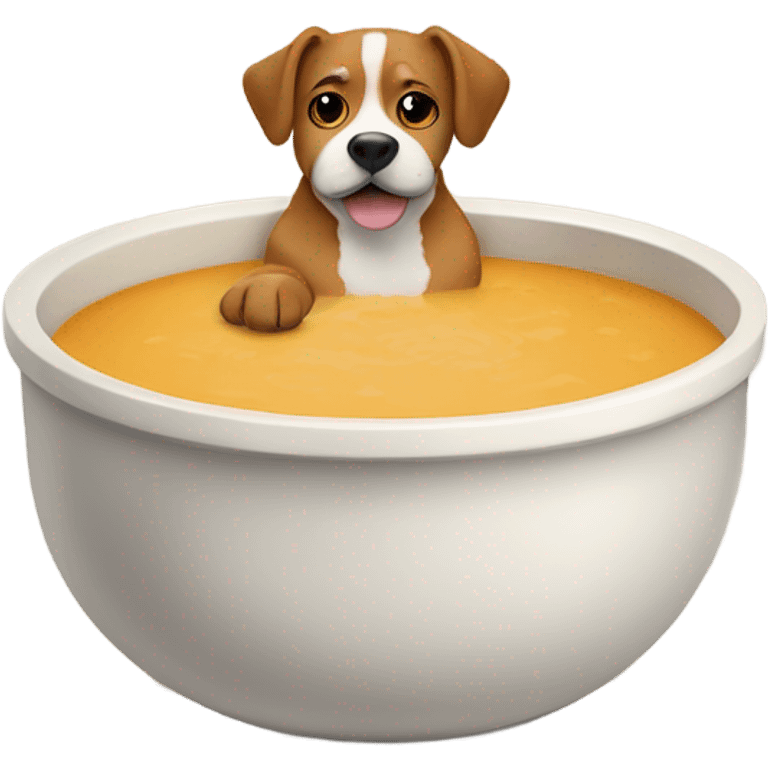 Dog with a bowl of soup emoji