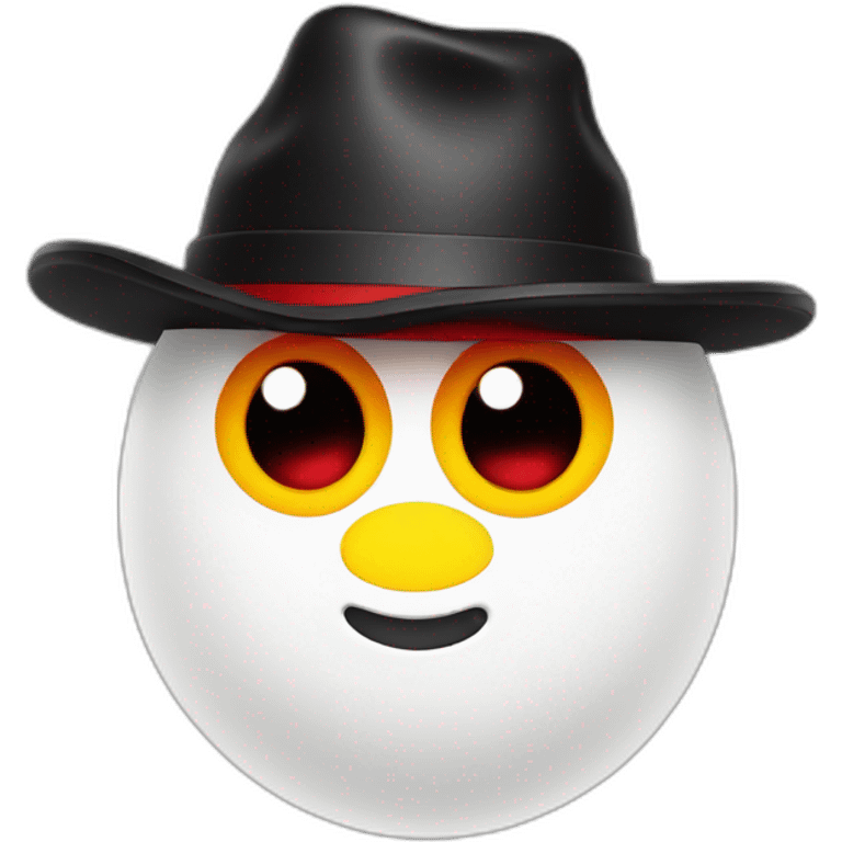 white egg with a black and red hat emoji