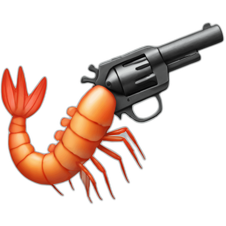 shrimp with a pistol emoji