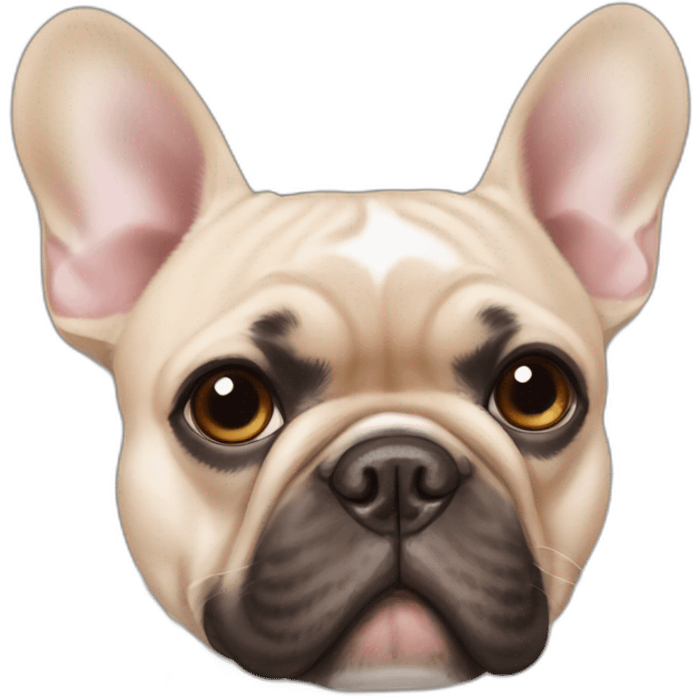 French bulldog brown spot on left eye emoji