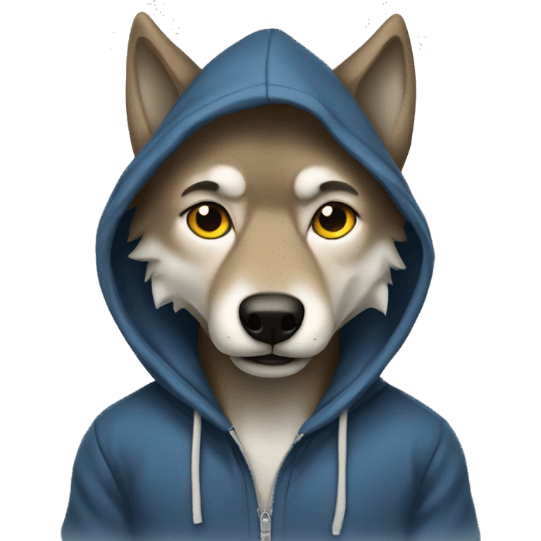 Wolf in hoodie emoji