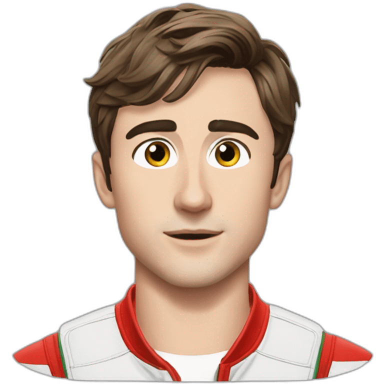 Charles leclerc  with a slip emoji