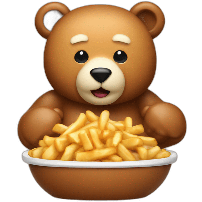 Poutine on a bear emoji