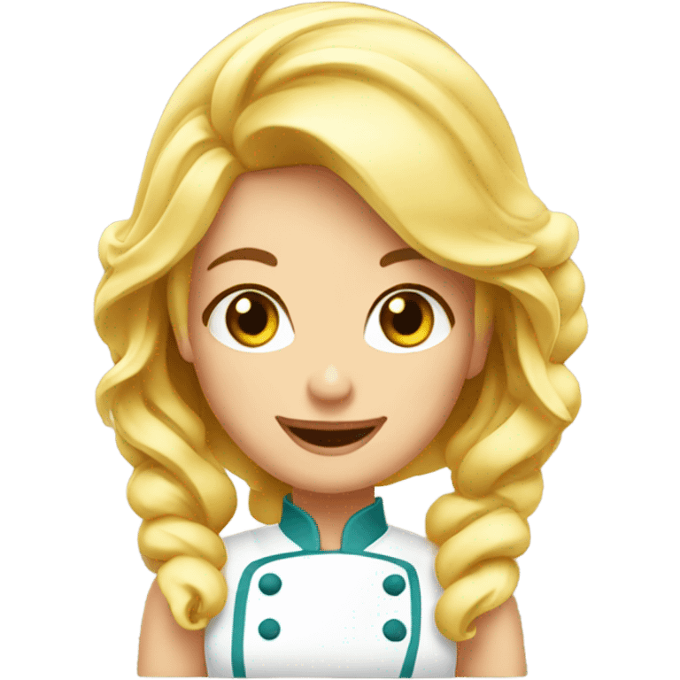 Cook blonde girl pastry emoji