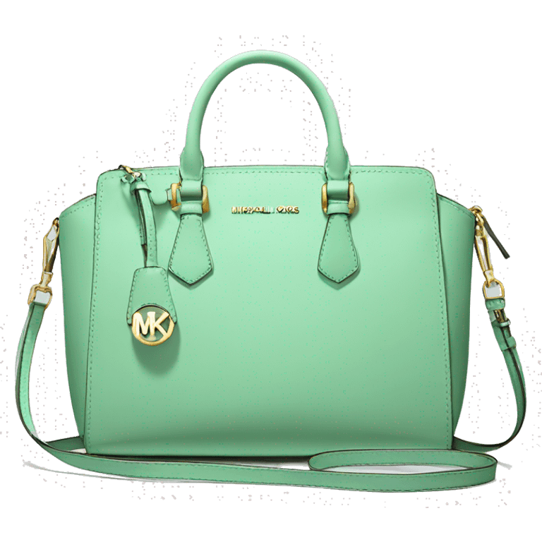 Realistic mint green designer Michael kors satchel purse. emoji