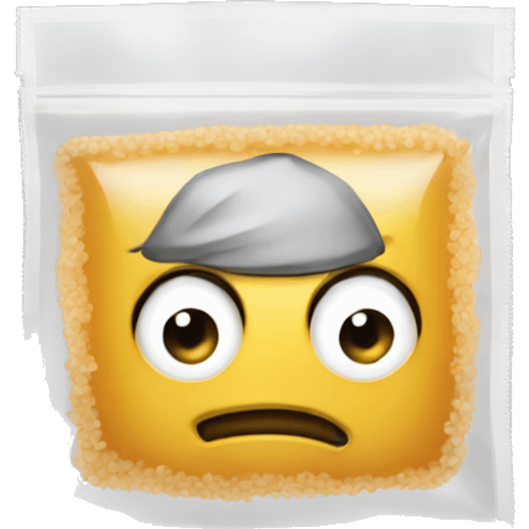 Man with tiny salt ziplock bag  emoji