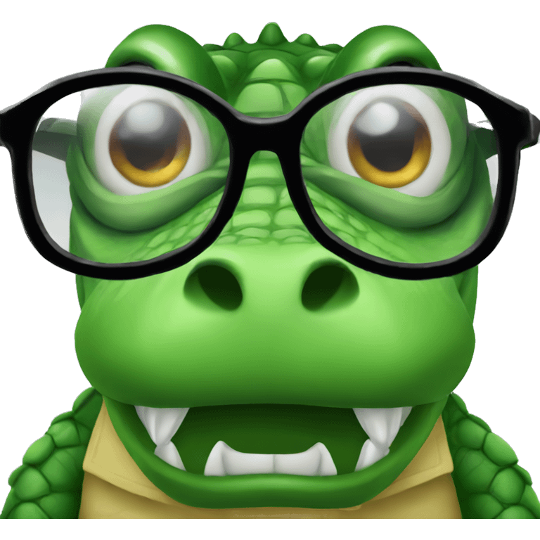 angry alligator wearing glasses emoji