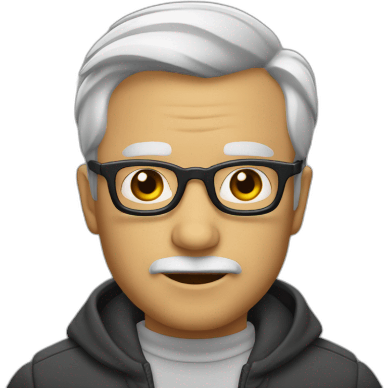 homme chauve à lunettes emoji