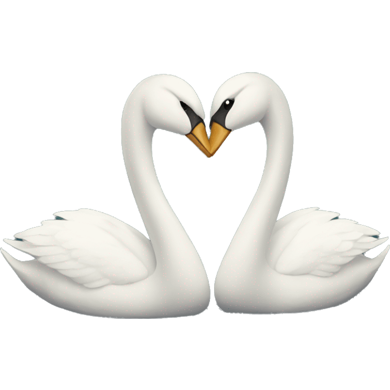 Two swans love emoji