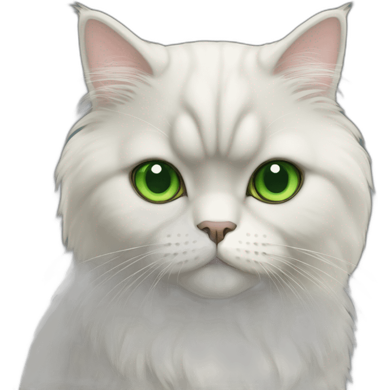 persian cat with green eyes emoji