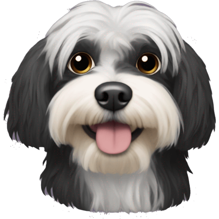 black havanese dog wearing a ski mask emoji