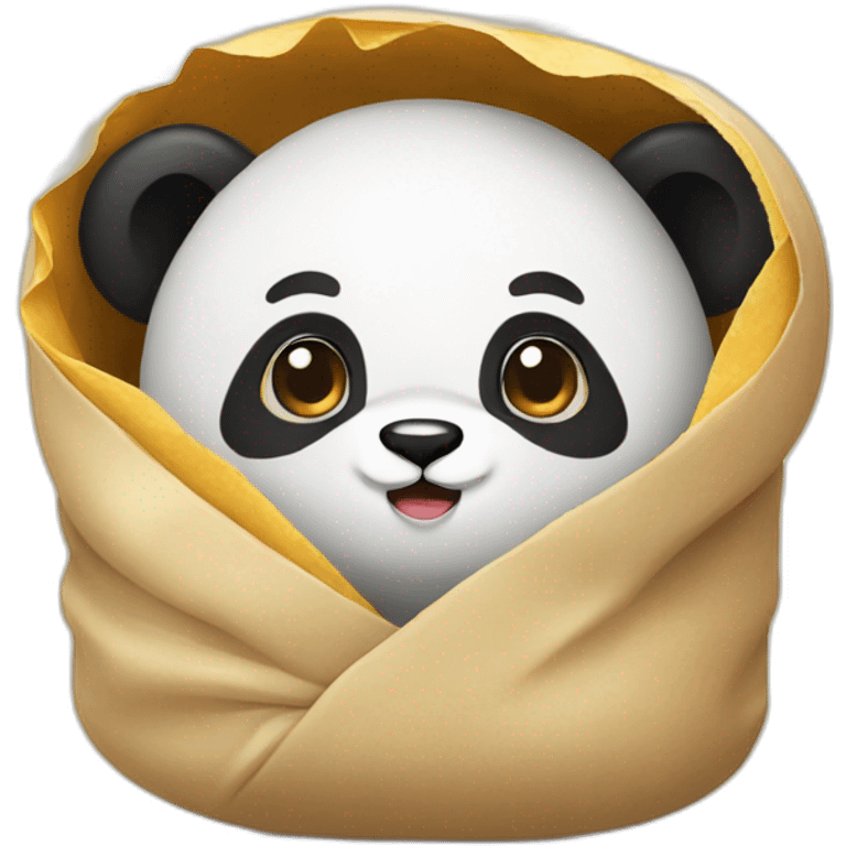 a panda wrapped up in a burrito emoji