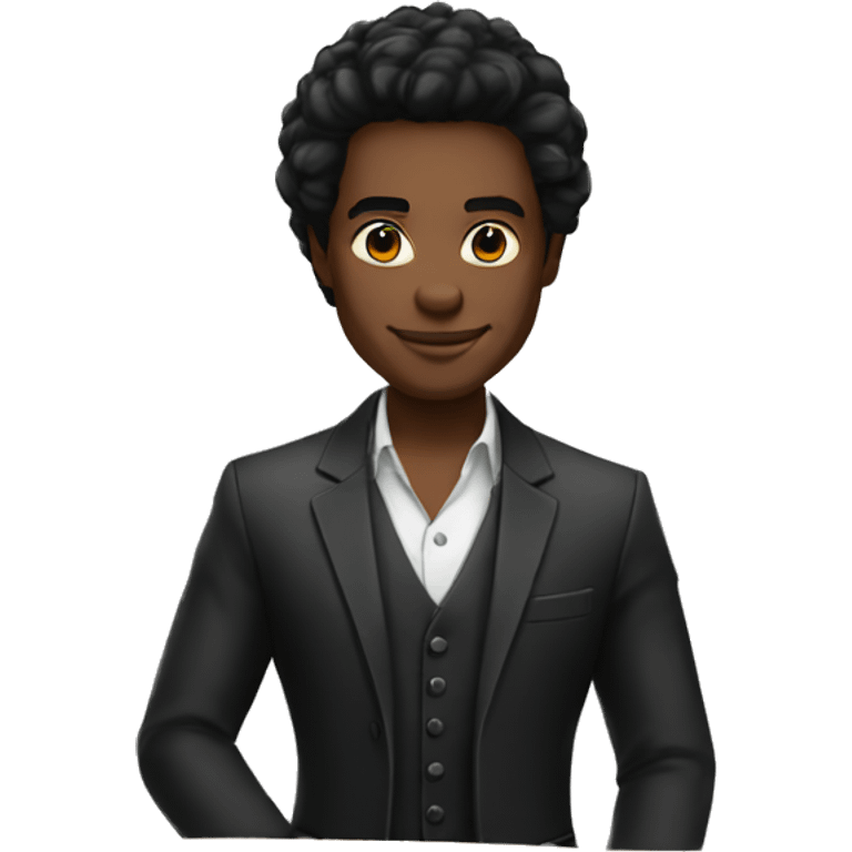 casino dealer black hair and dark skin emoji