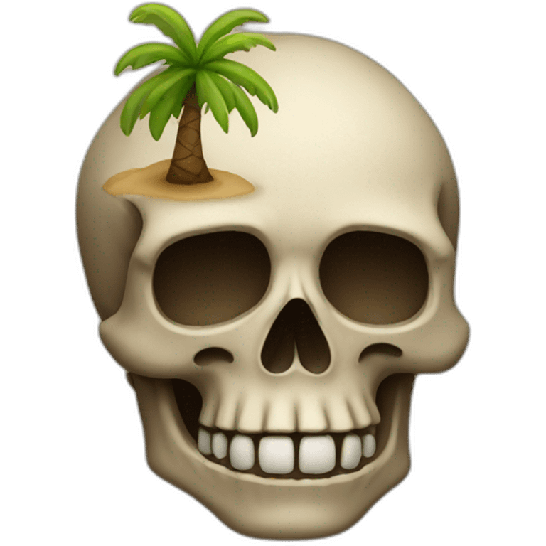 an island in the form of a skull emoji