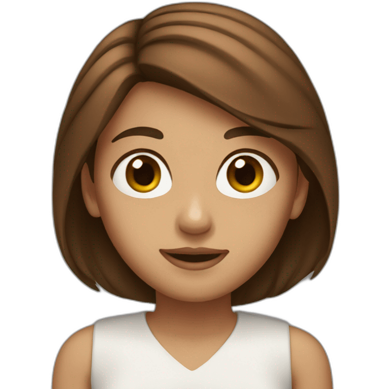 Girl with brown eys and brown hair. emoji