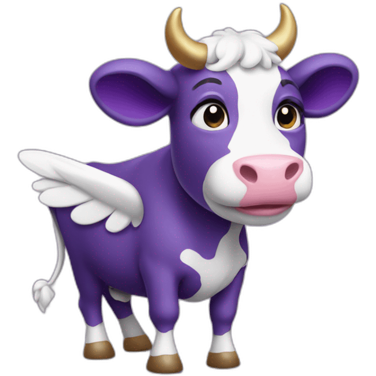 A purple cow with wings  emoji