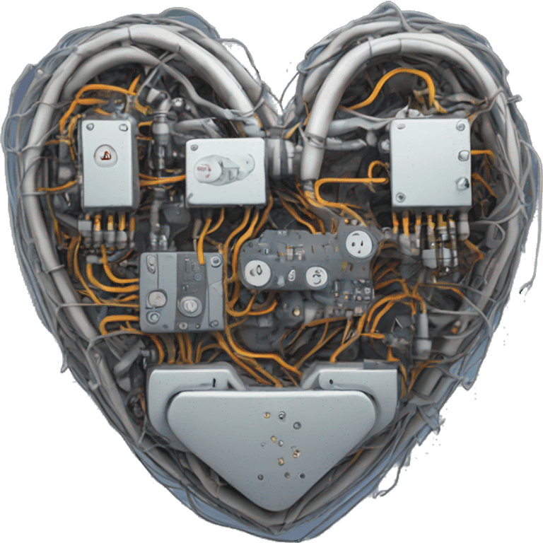 Mechanical heart with circuits emoji