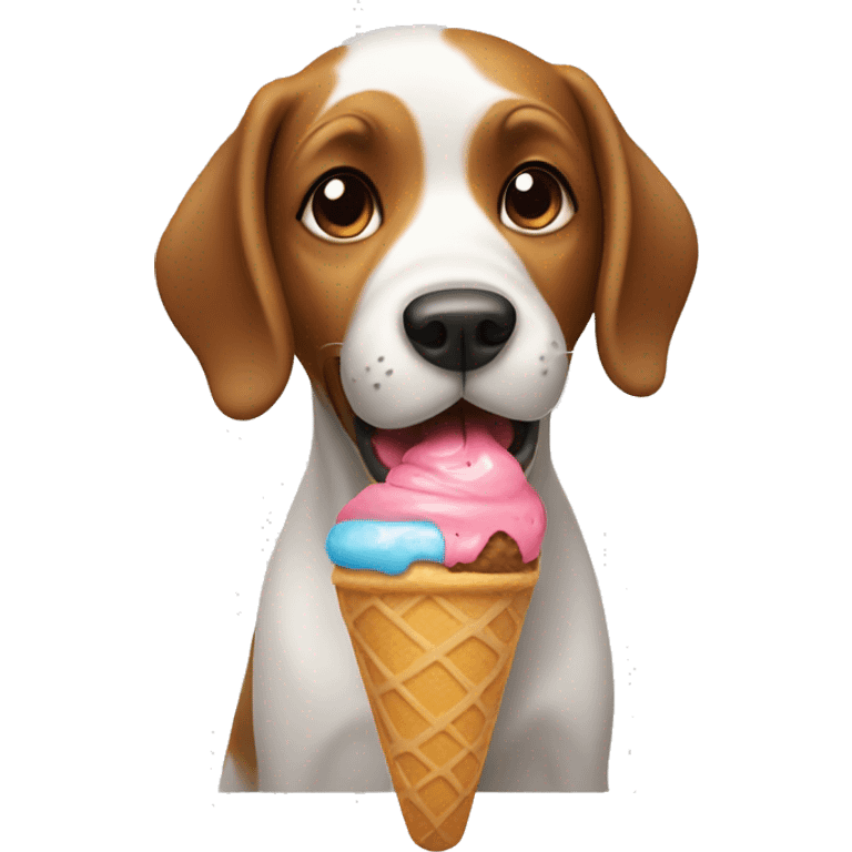 Dog eating ice cream emoji