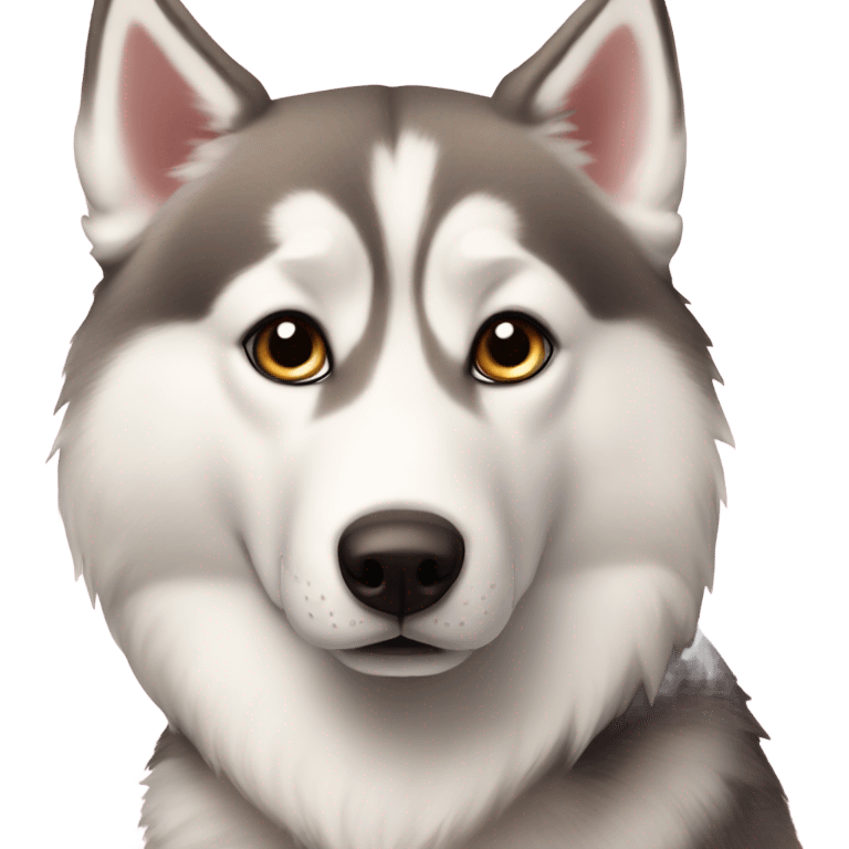 blond husky brown eyes pink nose emoji