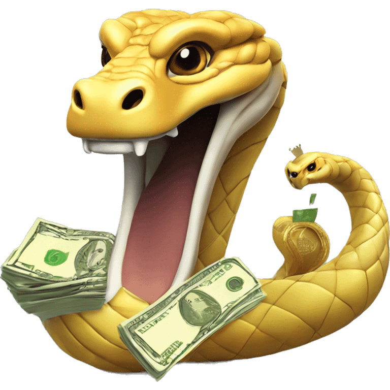 king cobra with money emoji