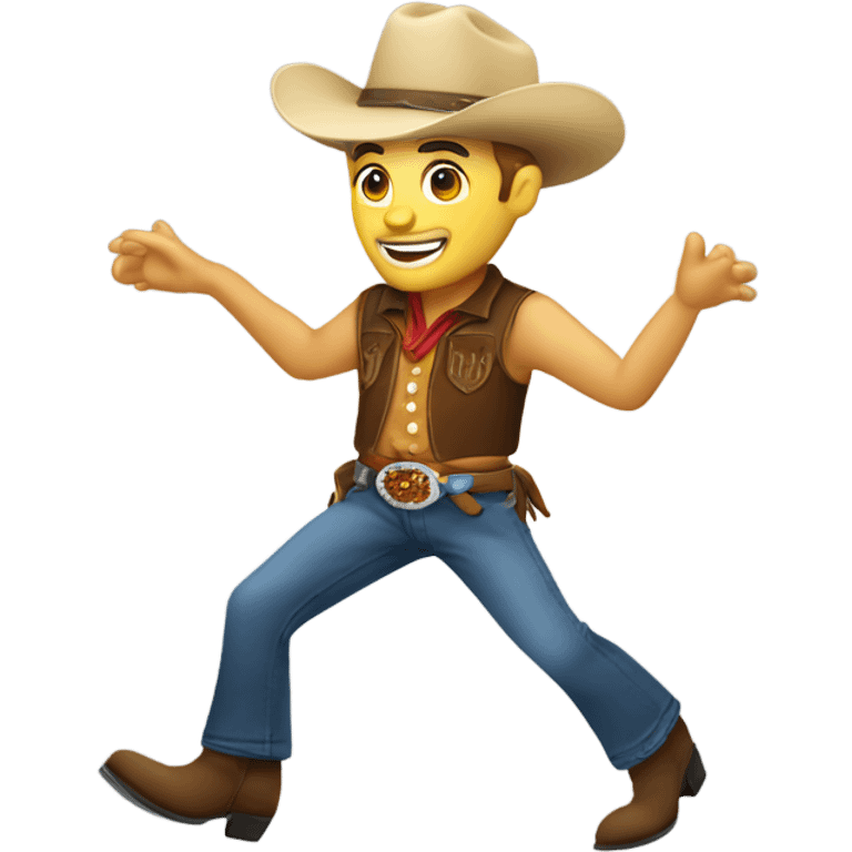 Caucasian Cowboy dancing emoji