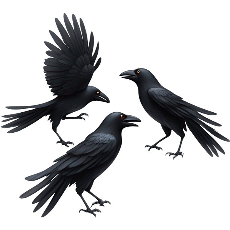 Three crows running emoji