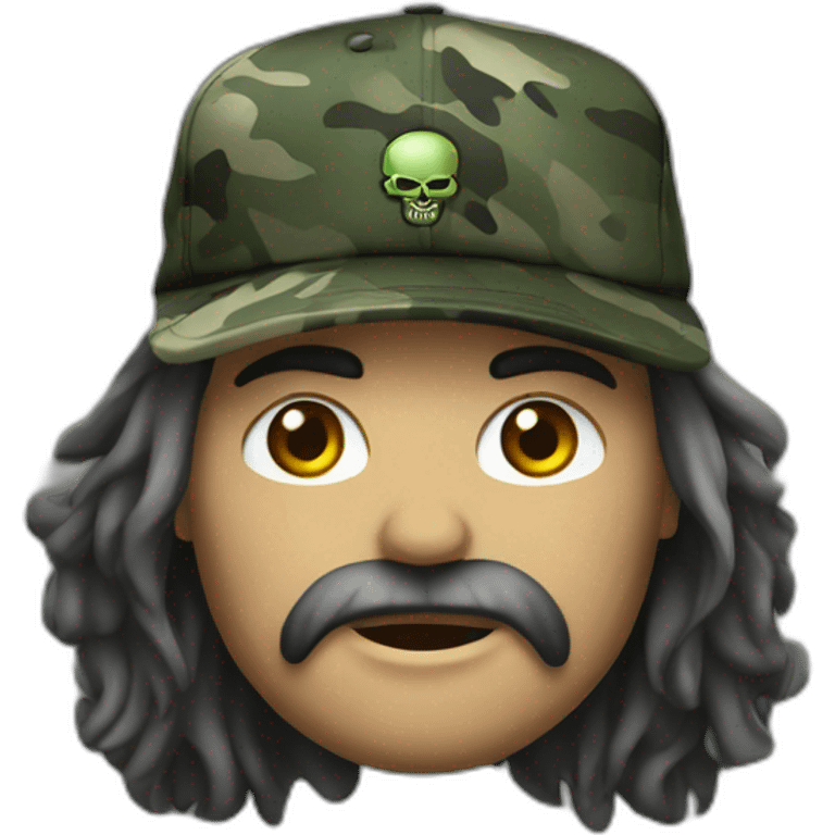 heavy metal fan with camo hat emoji