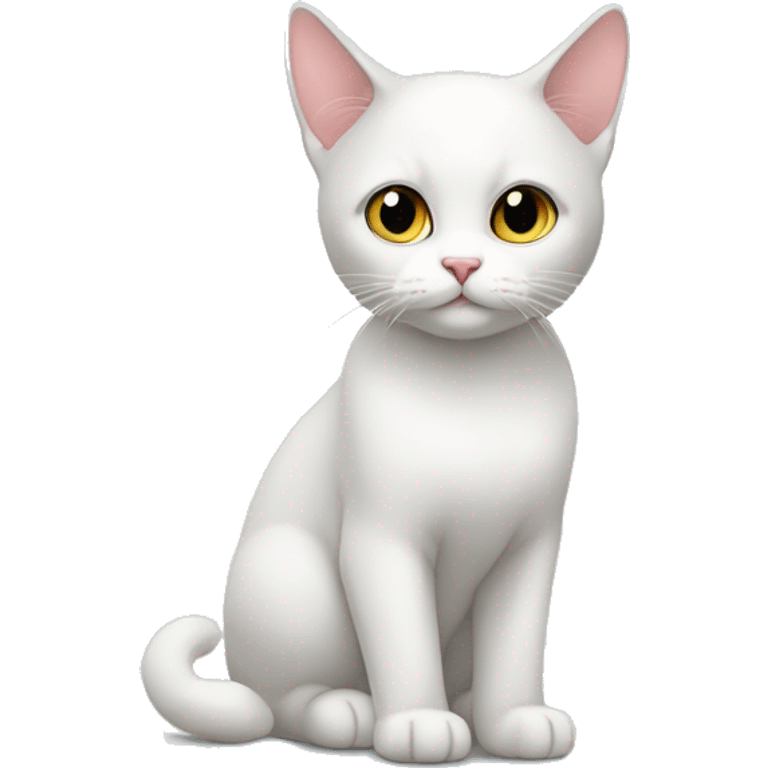 Gato color blanco y mwhro  emoji