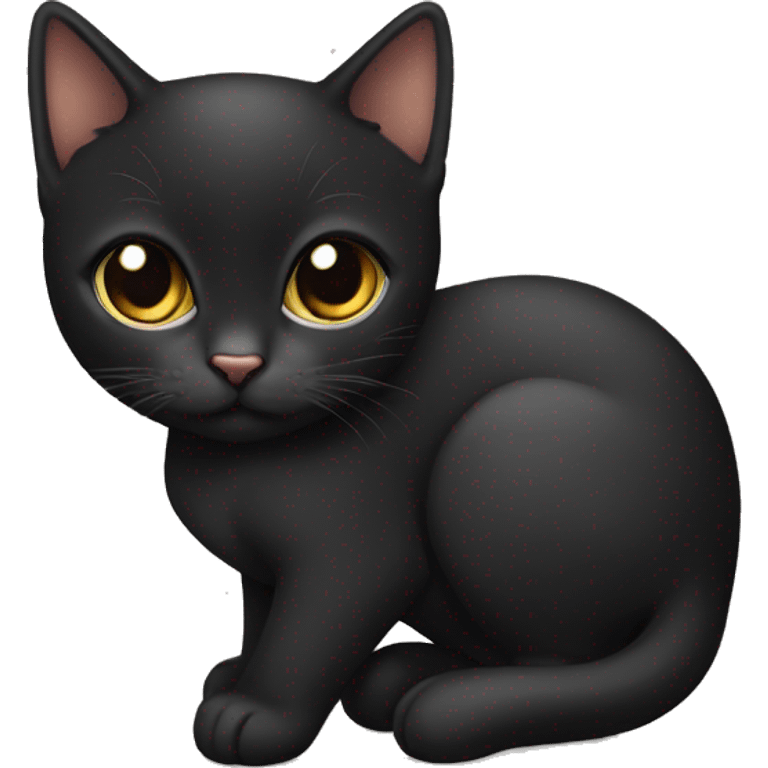 gato negro bebe tierno emoji