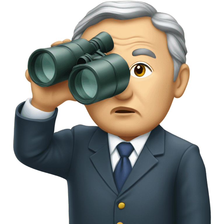 Nazarbayev looks through binoculars emoji