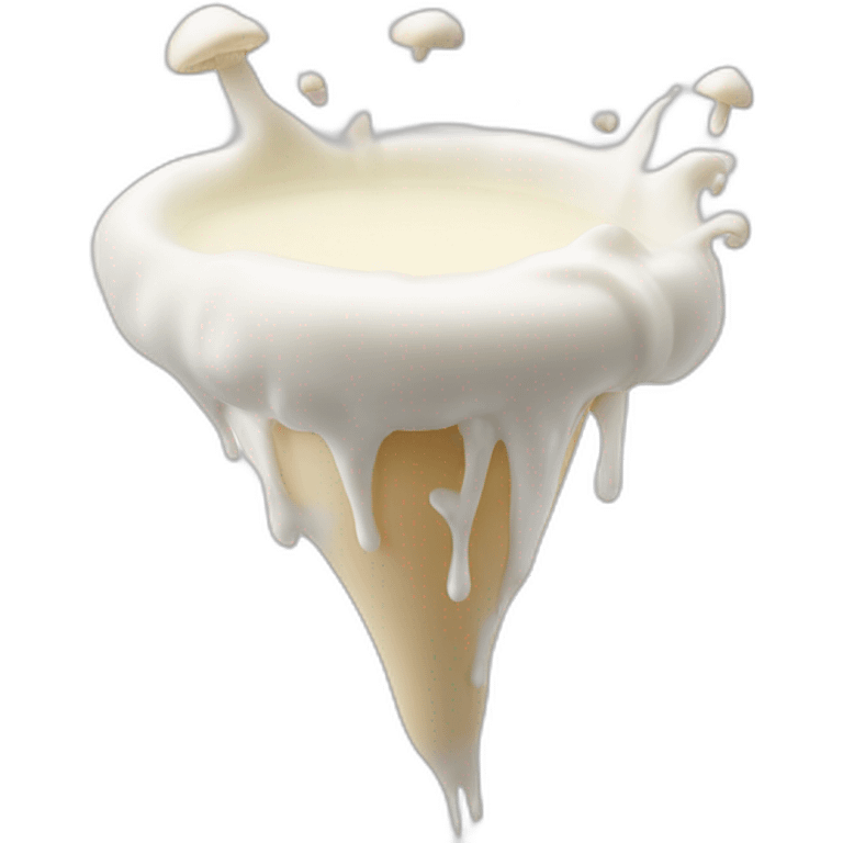 White milk spurting from mushroom top emoji