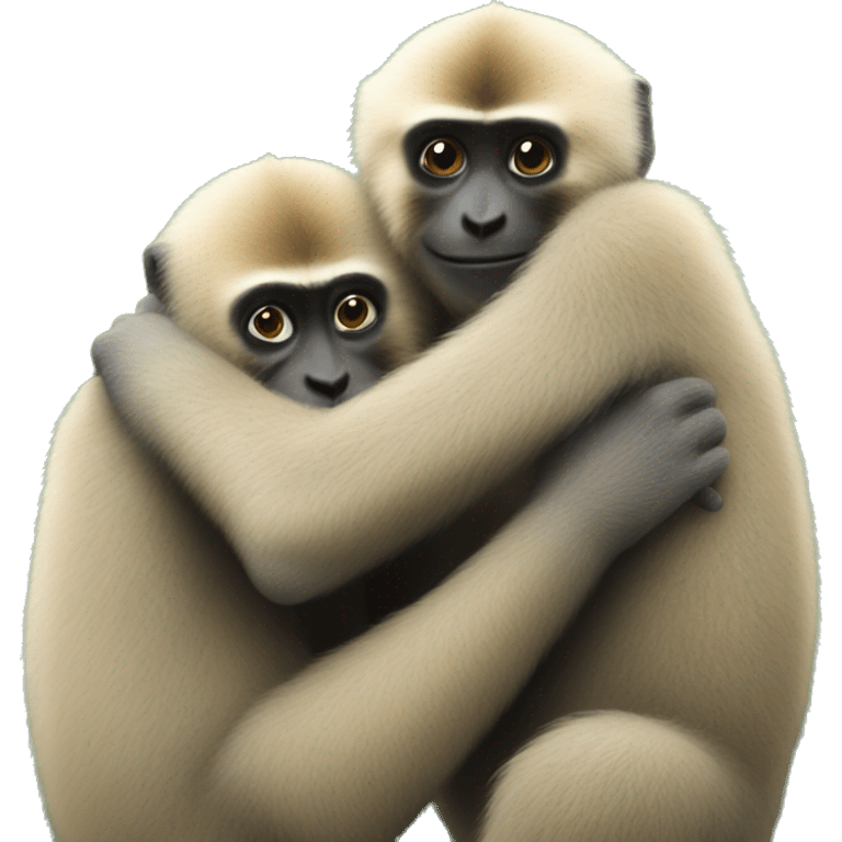 Gibbons hugging  emoji