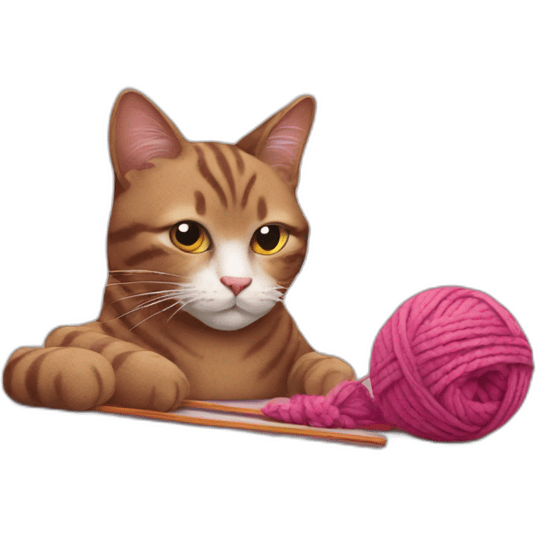 Cat is knitting emoji