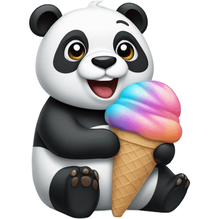 Panda eating ice cream emoji