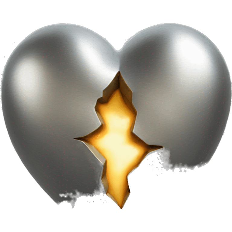 3D metal heart emoji