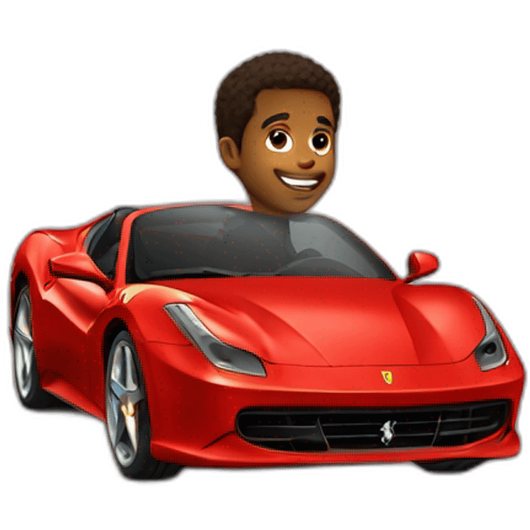 Garcon qui rentre dans une ferrari emoji