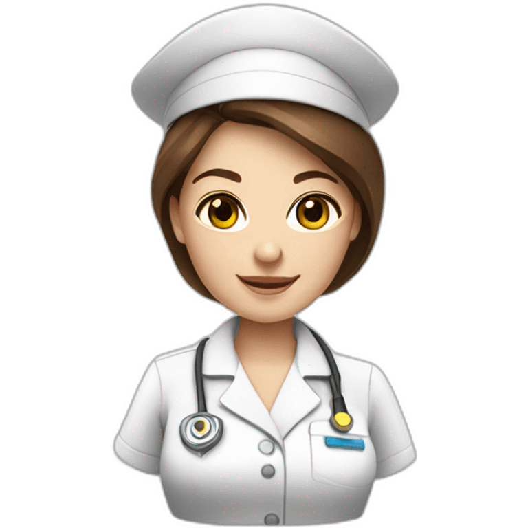 Cruise ship nurse girl with brown hair emoji