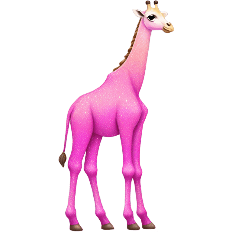 Pink ombre full body giraffe with glitter  emoji