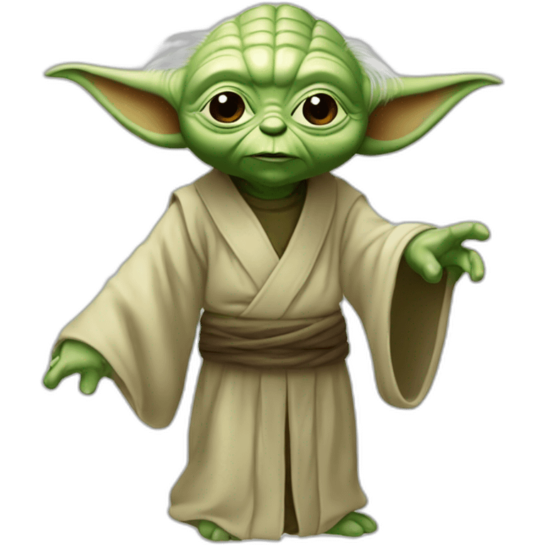 Yoda pousse en l’air emoji