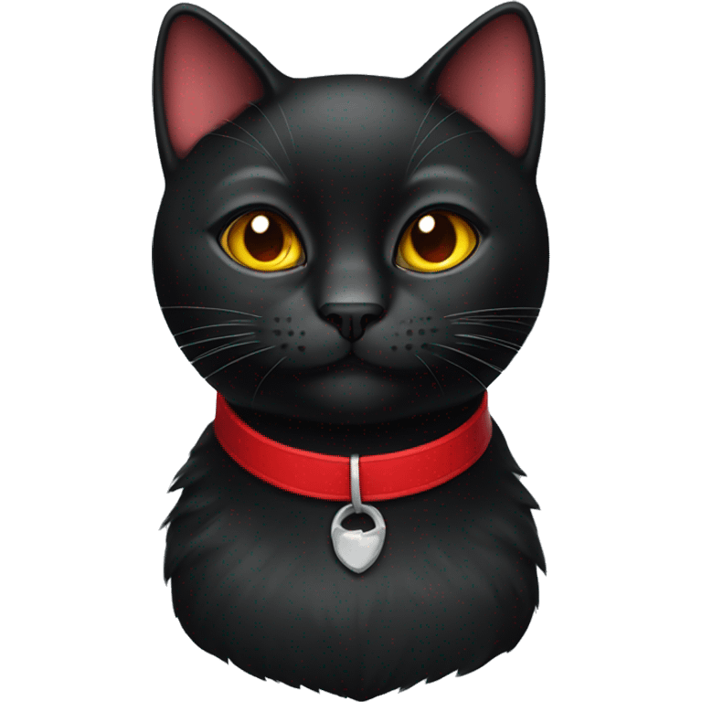 Black cat with red collar emoji