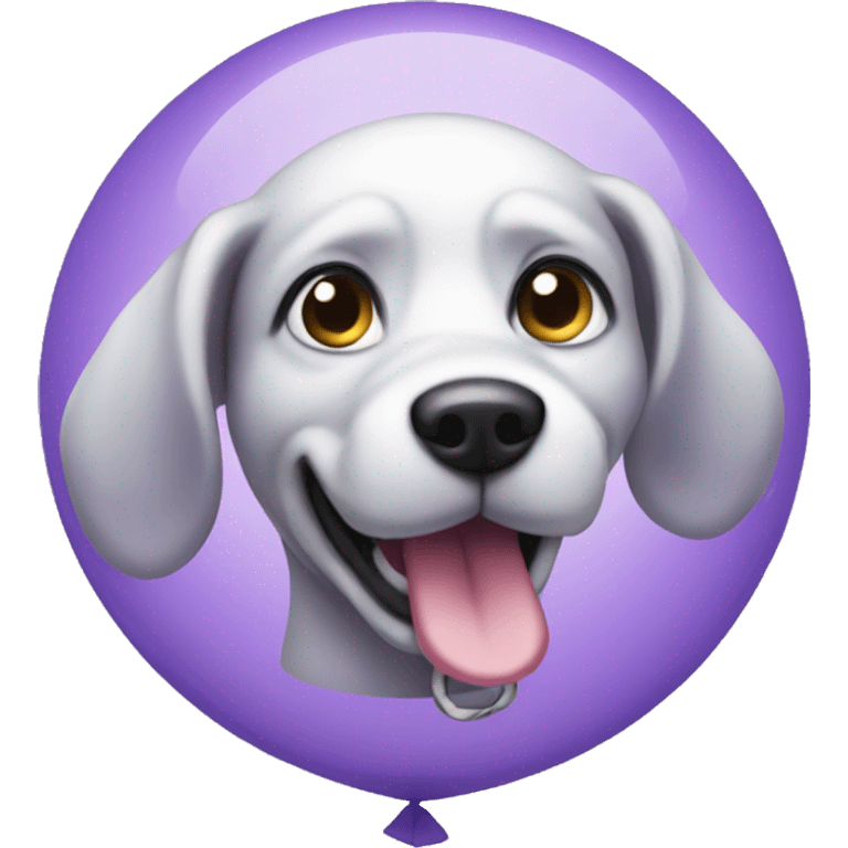 purpe bubbly dog balloon emoji