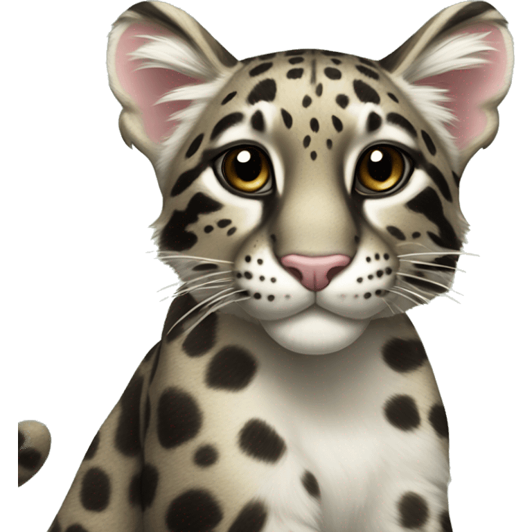 clouded leopard with fairy wings emoji