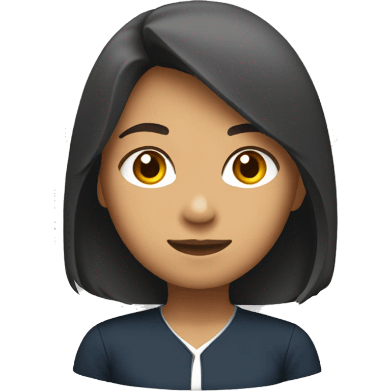 half body emoji of a Malay young girl with collegiate uniform, medium hair length. emoji