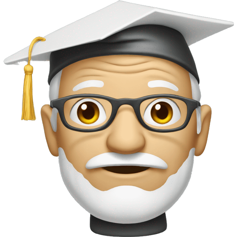 old professor with graduation cap emoji