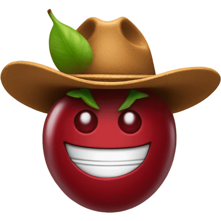 Cherries wearing a cowboy hat emoji