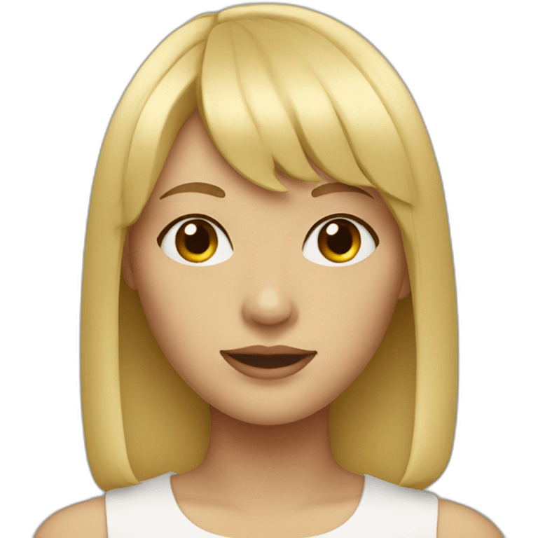 blonde girl with bangs emoji