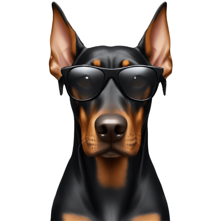 Doberman with sunglasses emoji