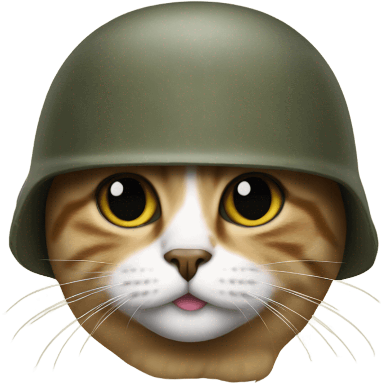 Cat with army helmet emoji