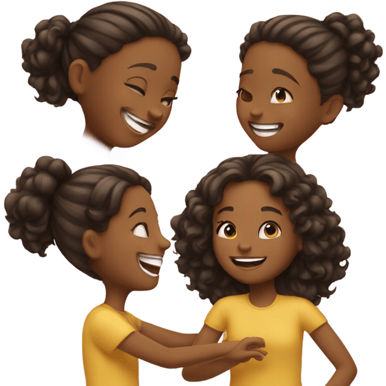 Girls sharing a joyful moment emoji