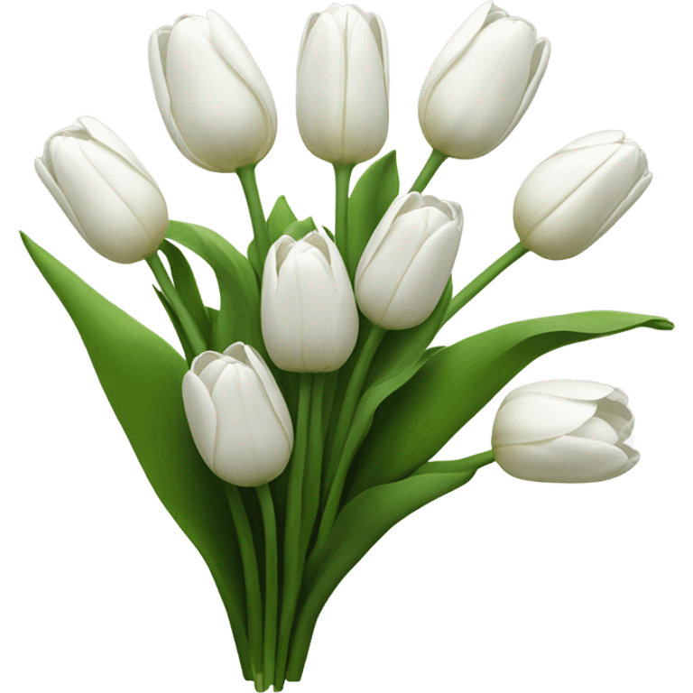 white tulip bouquet  emoji